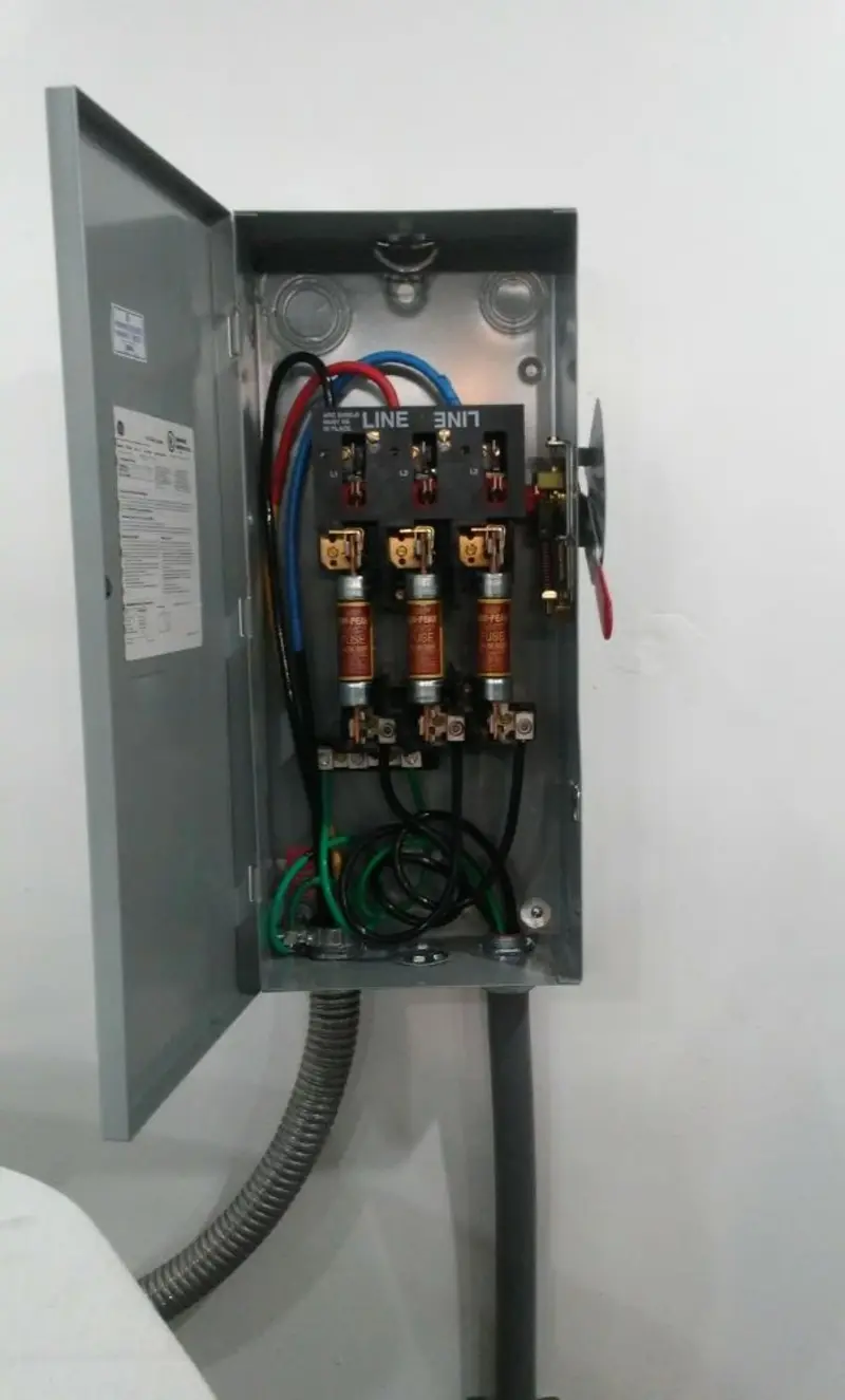 Three-phase disconnect switch installed for Electrical Wiring & Rewiring in Ludlow